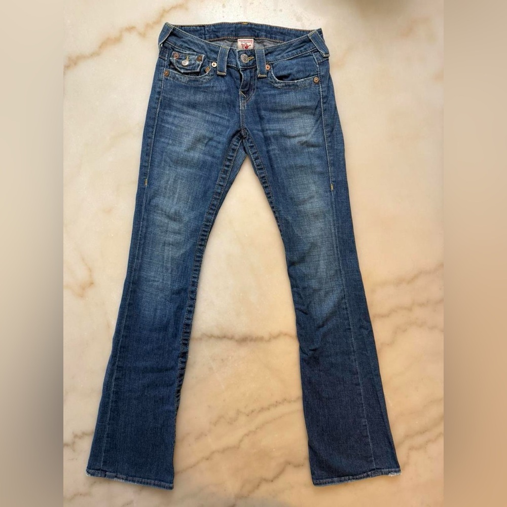 True Religion Hi-Rise Boot Cut Flap Pocket Jeans